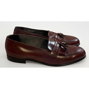 Stafford Ox Blood Red Genuine Leather Kilted Tassel Slip On Loafers Men's 12 D